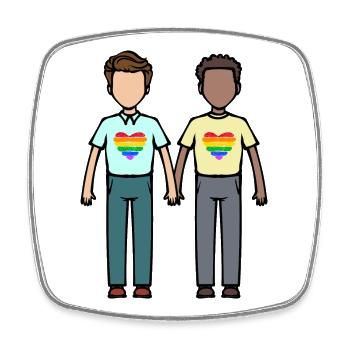 Lgbt Herz Gleichgeschlechtliche Partnerschaft - Viereckiger Kühlschrankmagnet - Weiß - Vorne