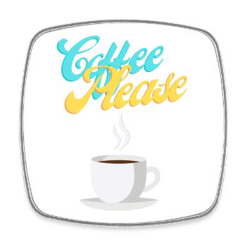 Coffee Please - Viereckiger Kühlschrankmagnet - Weiß - Vorne