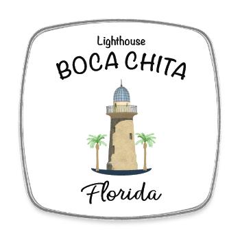 Phare de Boca Chita en Floride, États-Unis - Magnet carré - blanc - Devant