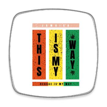 Reggae Is My Way – TypoBlock - Square fridge magnet - white - Front