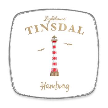 Lighthouse Hamburg Linsdal, Germany - Square fridge magnet - white - Front