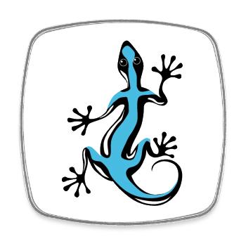 Blauer Gecko - Viereckiger Kühlschrankmagnet - Weiß - Vorne