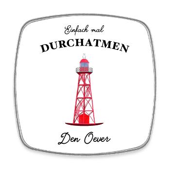 Leuchtturm Den Oever, Niederlande - Viereckiger Kühlschrankmagnet - Weiß - Vorne