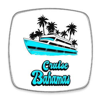 Cruise Bahamas Yacht Design - Square fridge magnet - white - Front