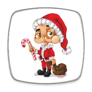 Weihnachtsmann Nikolaus Santa - Viereckiger Kühlschrankmagnet - Weiß - Vorne