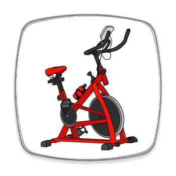 Vélo Red Bike Spin - Magnet carré - blanc - Devant