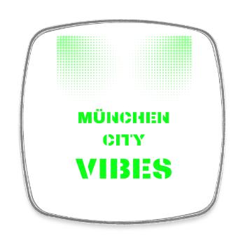 München City Vibes - Disco, Techno, Party, Club - Viereckiger Kühlschrankmagnet - Weiß - Vorne