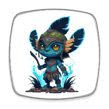 Avatar The Way of Water, cute character, navi - Square fridge magnet - white - Front