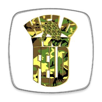 Held im Feld - Soldat Camouflage Gotcha Paintball - Viereckiger Kühlschrankmagnet - Weiß - Vorne