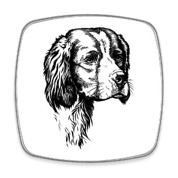 Portrait de l’IRW Setter - Magnet carré - blanc - Devant