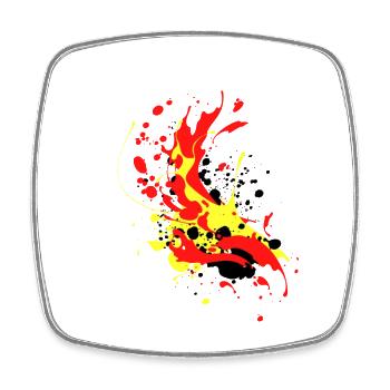 splash bunt farbe muster aufdruck comic style - Viereckiger Kühlschrankmagnet - Weiß - Vorne