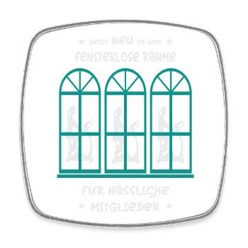 Fitnessstudio mit Fensterlosen Räumen - Viereckiger Kühlschrankmagnet - Weiß - Vorne