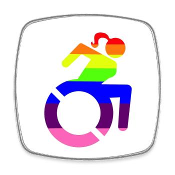 Wheelchair girl LGBTQ symbol # - Square fridge magnet - white - Front