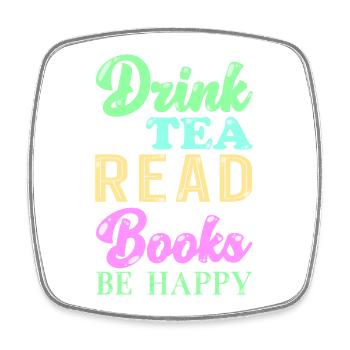 Reading Books Tea - Square fridge magnet - white - Front