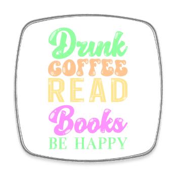 Read coffee books - Square fridge magnet - white - Front