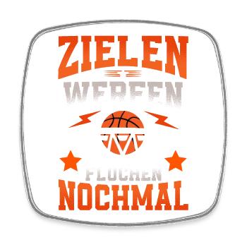 Basketball Basketballer - Viereckiger Kühlschrankmagnet - Weiß - Vorne