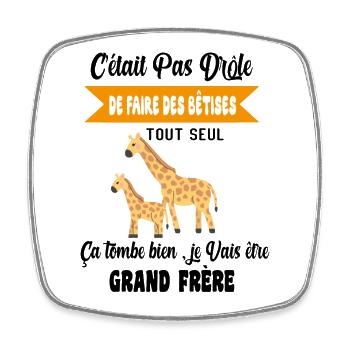 Enfant Annonce grossesse humour futur grand frère - Magnet carré - blanc - Devant