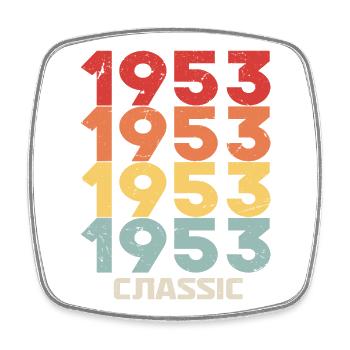 1953 Jubiläum im klassischen Vintage-Stil 1953 - Viereckiger Kühlschrankmagnet - Weiß - Vorne