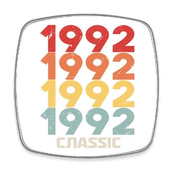 1992 Jubiläum im klassischen Vintage-Stil 1992 - Viereckiger Kühlschrankmagnet - Weiß - Vorne