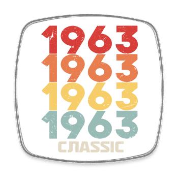 1963 Jubiläum im klassischen Vintage-Stil 1963 - Viereckiger Kühlschrankmagnet - Weiß - Vorne