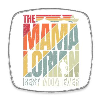 The Mamalorian Vintage : Meilleure Maman ! - Magnet carré - blanc - Devant