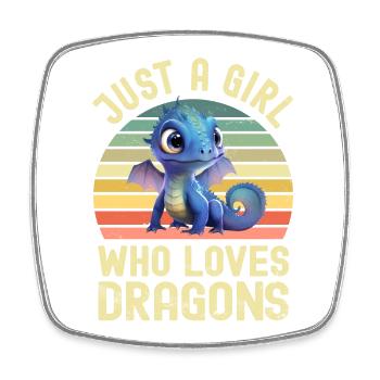 Dragon Dragon - Square fridge magnet - white - Front