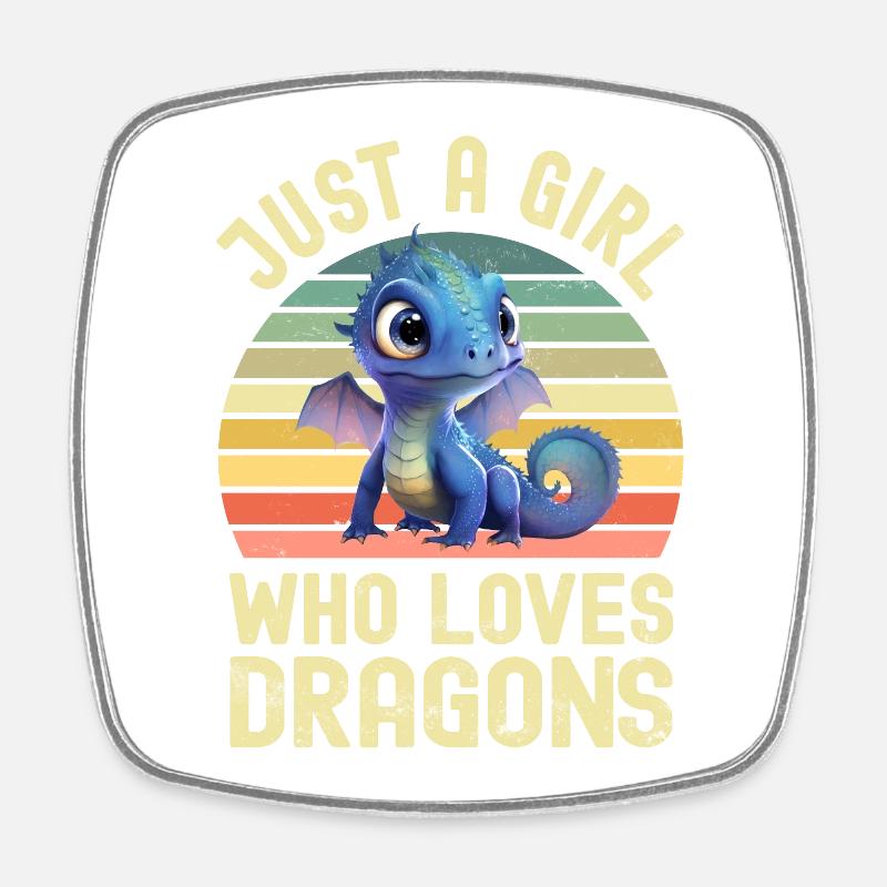 Dragon Dragon - Square fridge magnet - white