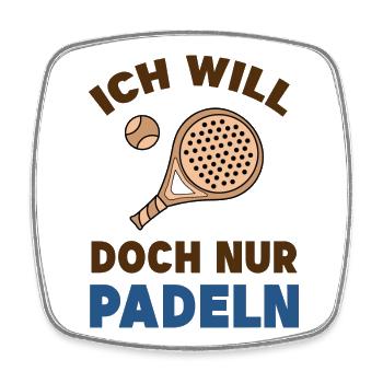 Padel Tennis Statement Sport Player Racket Ball - Square fridge magnet - white - Front