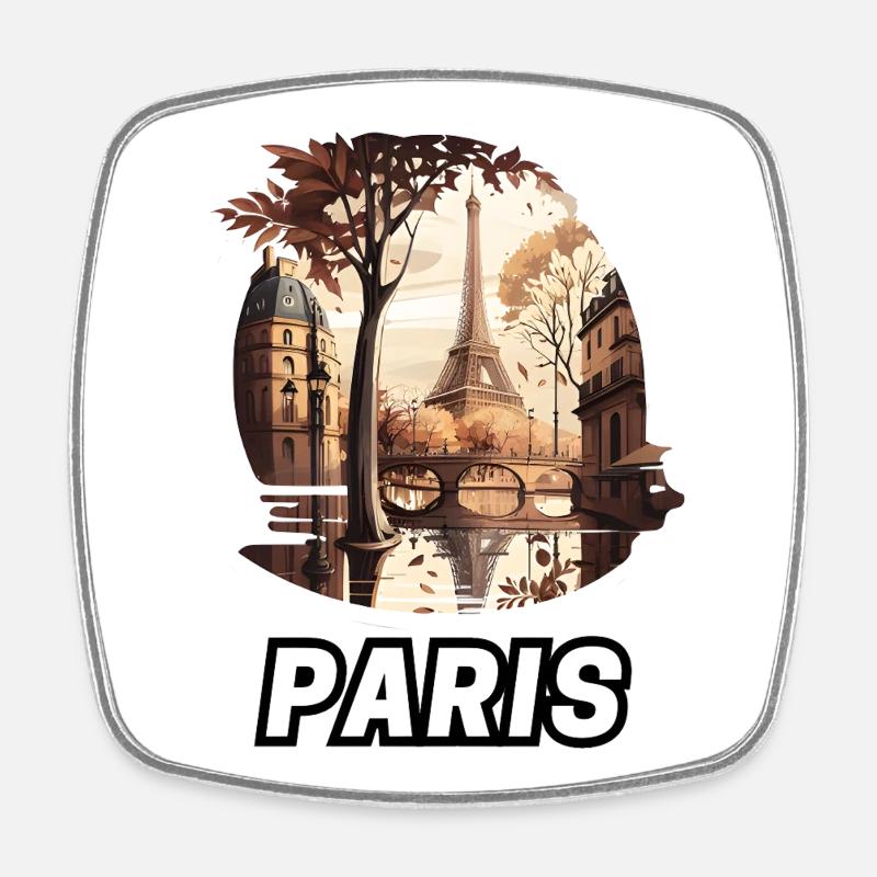 Paris - Magnet carré - blanc