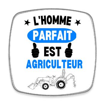 Homme Parfait Agriculteur - Magnet carré - blanc - Devant
