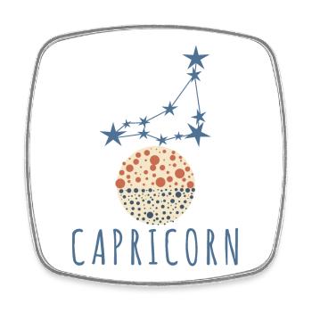The constellation of Capricorn - Square fridge magnet - white - Front