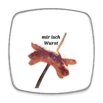 Mir isch Wurst - Viereckiger Kühlschrankmagnet - Weiß - Vorne