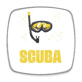 Freediver Scuba Diver Design - Square fridge magnet - white - Front