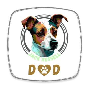 Jack Russell Dad - Viereckiger Kühlschrankmagnet - Weiß - Vorne