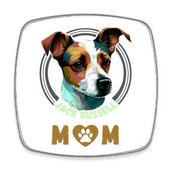 Jack Russell Mom - Viereckiger Kühlschrankmagnet - Weiß - Vorne