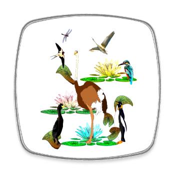 World of birds - Water lilies Schwabe Straus and Co. - Square fridge magnet - white - Front