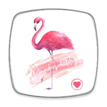 Wunderprächtig - Flamingo pink - Wortschätze - Viereckiger Kühlschrankmagnet - Weiß - Vorne