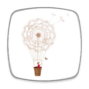 fanciful dandelion balloon - Square fridge magnet - white - Front