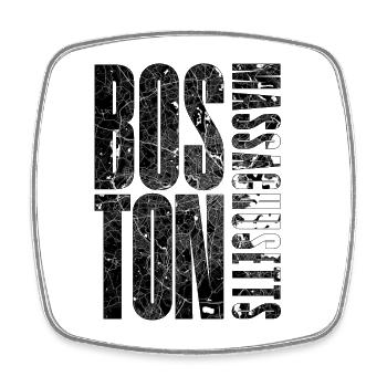 Boston Massachusetts Stadtkarte Typografie Design  - Viereckiger Kühlschrankmagnet - Weiß - Vorne