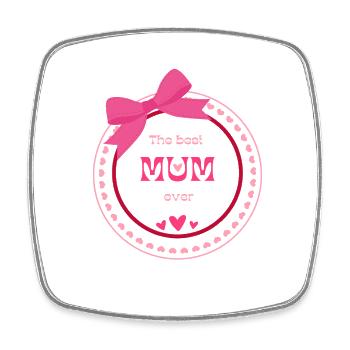 La meilleure maman de tous les temps – Heart Design - Magnet carré - blanc - Devant