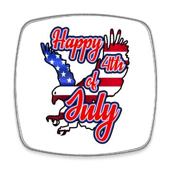 Happy 4th of July - Independence Day - Viereckiger Kühlschrankmagnet - Weiß - Vorne