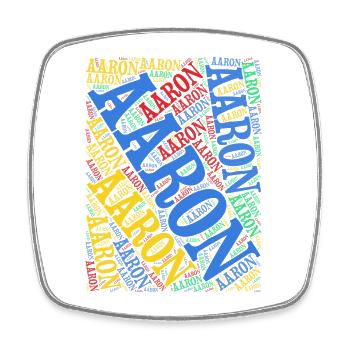 Aaron T-Shirt Word Cloud Gift T-Shirt - Square fridge magnet - white - Front