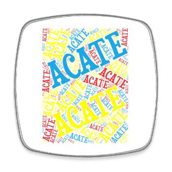 Sicilia T-Shirt T-Shirt Acate Wortwolke - Viereckiger Kühlschrankmagnet - Weiß - Vorne