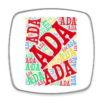t-shirt Ada t-shirt word cloud gift idea - Square fridge magnet - white - Front