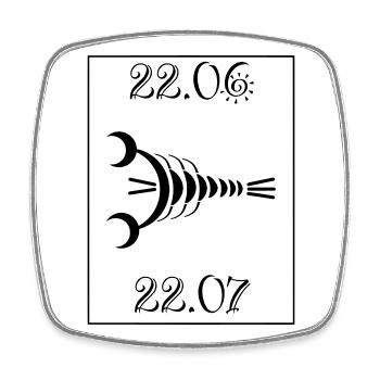 Cancer Zodiac Sign – Minimal Astrology Design - Viereckiger Kühlschrankmagnet - Weiß - Vorne