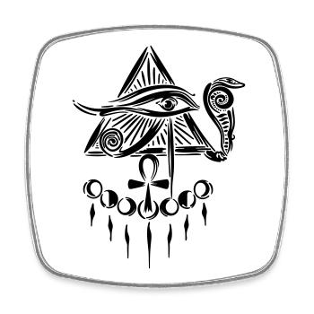 Horus Auge Horusauge - Viereckiger Kühlschrankmagnet - Weiß - Vorne
