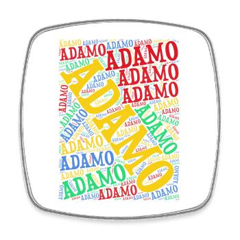 Adamo word cloud t-shirt t-shirt gift idea - Square fridge magnet - white - Front