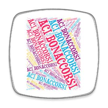T-shirt Sicilia Aci Bonaccorsi world cloud collage - Magnet carré - blanc - Devant