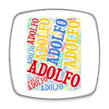T-Shirt Adolfo Wortwolke T-Shirt Geschenkidee - Viereckiger Kühlschrankmagnet - Weiß - Vorne