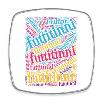 Sicilia T-Shirt futtitinni T-Shirt Word Cloud T-Shirt - Viereckiger Kühlschrankmagnet - Weiß - Vorne